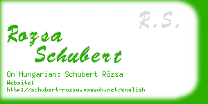 rozsa schubert business card
